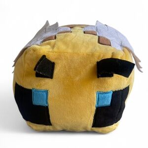 Minecraft Bee Plush Stuffed Animal Toy Square Cube Mojang 12in Yellow Brown